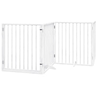 vidaXL Cancello Cani Porta Pieghevole Bianco 10 Pannelli 800 cm Pioppo