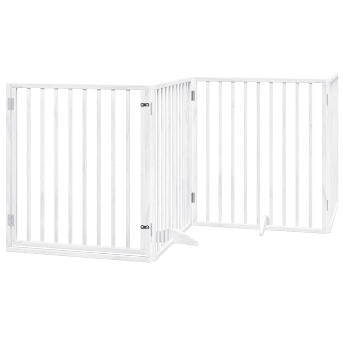 vidaXL Cancello Cani Porta Pieghevole Bianco 10 Pannelli 800 cm Pioppo