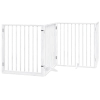 Cancello Cani Porta Pieghevole Bianco 12 Pannelli 960 cm Pioppo 3155568