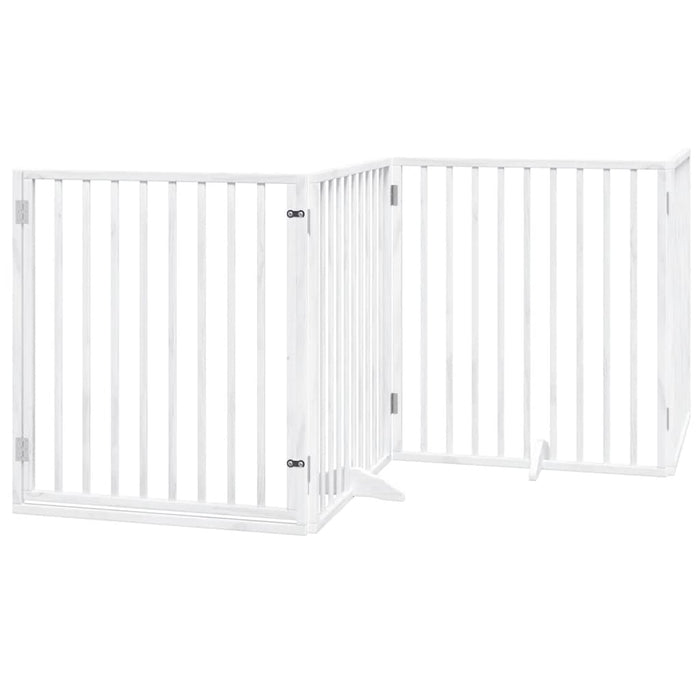 vidaXL Cancello Cani Porta Pieghevole Bianco 12 Pannelli 960 cm Pioppo