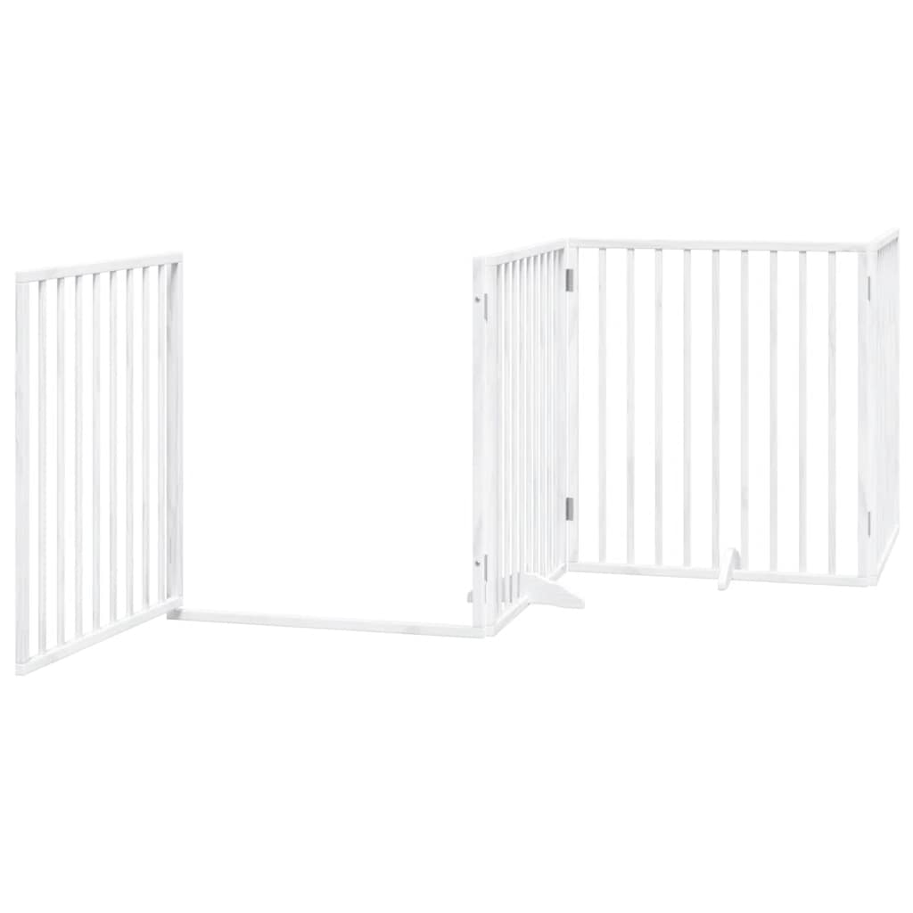 Cancello Cani Porta Pieghevole Bianco 12 Pannelli 960 cm Pioppo 3155568