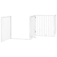 Cancello Cani Porta Pieghevole Bianco 12 Pannelli 960 cm Pioppo 3155568