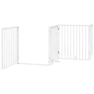 Cancello Cani Porta Pieghevole Bianco 12 Pannelli 960 cm Pioppo 3155568