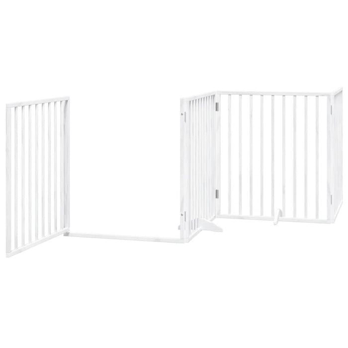 Cancello Cani Porta Pieghevole Bianco 12 Pannelli 960 cm Pioppo 3155568