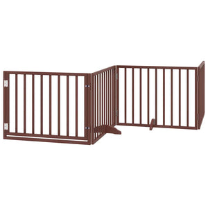 vidaXL Cancello Cani Porta Pieghevole Marrone 6 Pannelli 480cm Pioppo