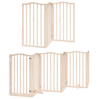 Cancello per Cani con Porta Pieghevole 9 Pannelli 450 cm Pioppo 3155588