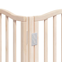 Cancelletto di sicurezza per cani e animali domestici con porta pieghevole 9 pannelli in legno di pioppo marrone 02_0023340