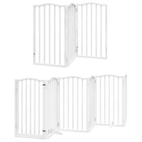 vidaXL Cancello Cani Porta Pieghevole Bianco 9 Pannelli 450 cm Pioppo