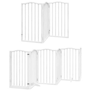 vidaXL Cancello Cani Porta Pieghevole Bianco 9 Pannelli 450 cm Pioppo