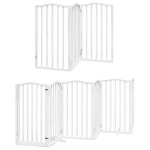 vidaXL Cancello Cani Porta Pieghevole Bianco 12 Pannelli 600 cm Pioppo