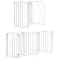 Cancello Cani Porta Pieghevole Bianco 12 Pannelli 600 cm Pioppo 3155595