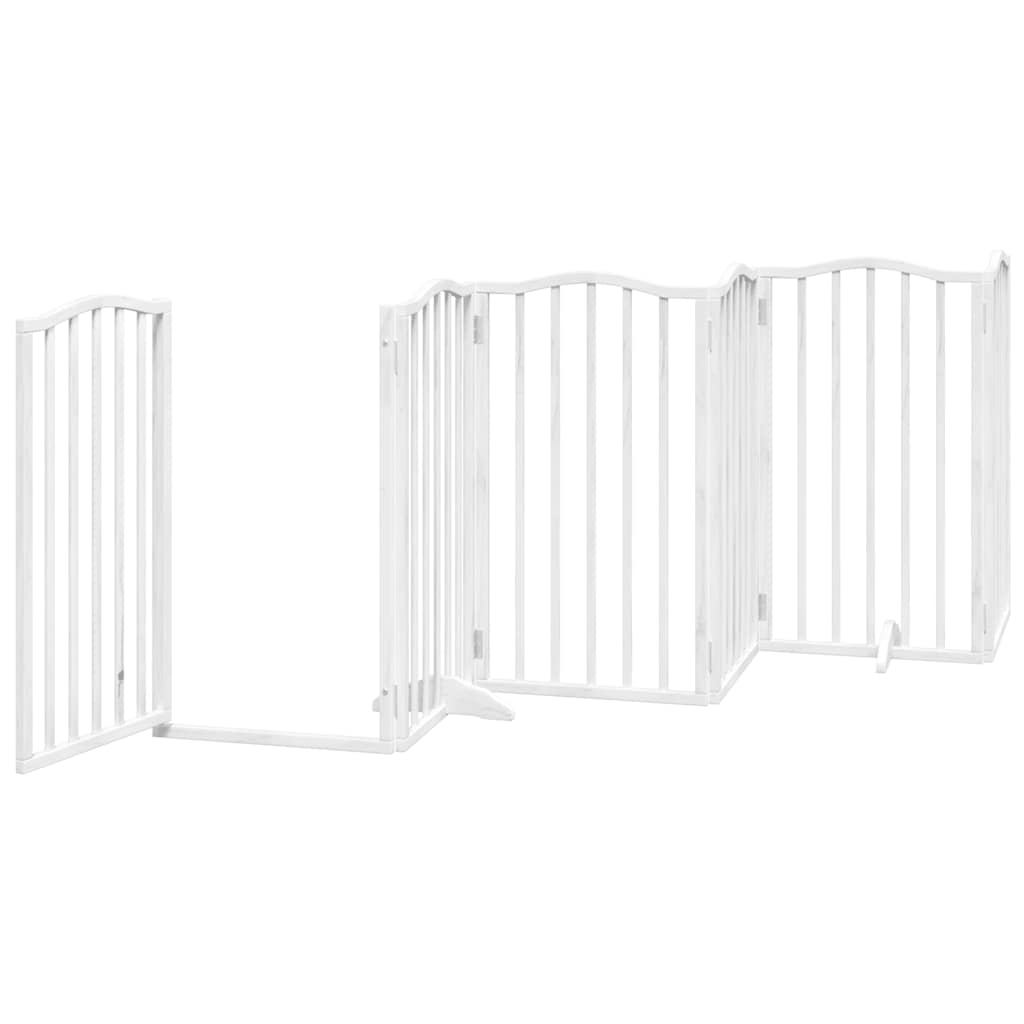 vidaXL Cancello Cani Porta Pieghevole Bianco 12 Pannelli 600 cm Pioppo