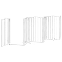 Cancello Cani Porta Pieghevole Bianco 12 Pannelli 600 cm Pioppo 3155595