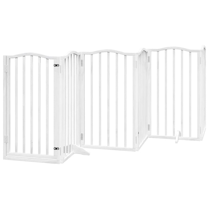 Cancello Cani Porta Pieghevole Bianco 15 Pannelli 750 cm Pioppo 3155596
