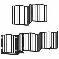 Cancello Cani Porta Pieghevole Nero 12 Pannelli 600 cm Pioppo 3155598