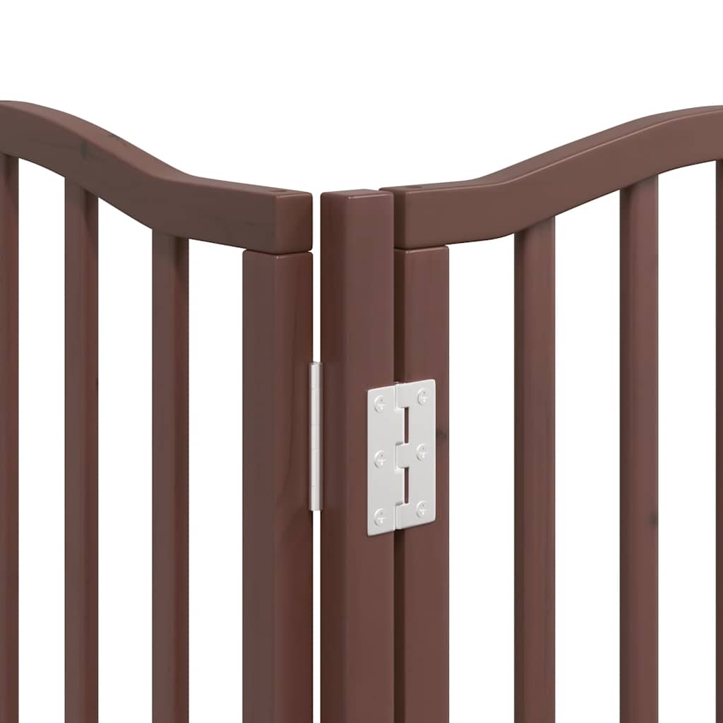 Cancello Cani Porta Pieghevole Marrone 9 Pannelli 450cm Pioppo 3155606