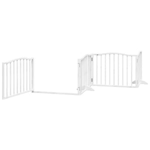 Cancello Cani Porta Pieghevole Bianco 6 Pannelli 480 cm Pioppo 3155617