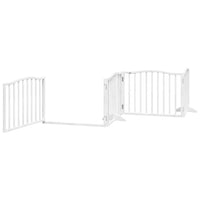 vidaXL Cancello Cani Porta Pieghevole Bianco 10 Pannelli 800 cm Pioppo