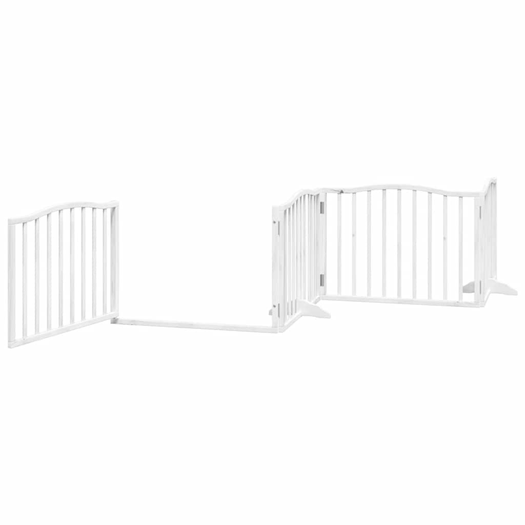 vidaXL Cancello Cani Porta Pieghevole Bianco 12 Pannelli 960 cm Pioppo