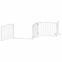 Cancello Cani Porta Pieghevole Bianco 12 Pannelli 960 cm Pioppo 3155620