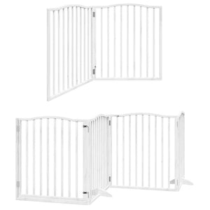 vidaXL Cancello Cani Porta Pieghevole Bianco 12 Pannelli 640 cm Pioppo