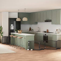 vidaXL Cancello Cani Porta Pieghevole Nero 12 Pannelli 960 cm Pioppo