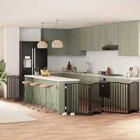 vidaXL Cancello Cani Porta Pieghevole Nero 12 Pannelli 960 cm Pioppo