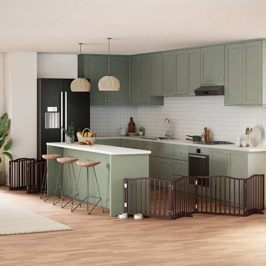 vidaXL Cancello Cani Porta Pieghevole Marrone 10 Pannelli 800cm Pioppo