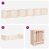 Cancelletto di sicurezza per cani porta pieghevole per animali domestici 12 pannelli legno di pioppo marrone 02_0023129