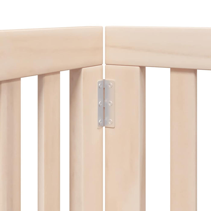 Cancello per Cani con Porta Pieghevole 9 Pannelli 450 cm Pioppo