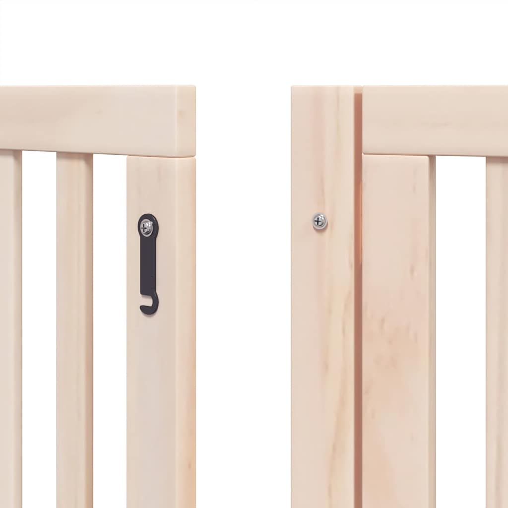 Cancello per Cani con Porta Pieghevole 9 Pannelli 450 cm Pioppo 3155644