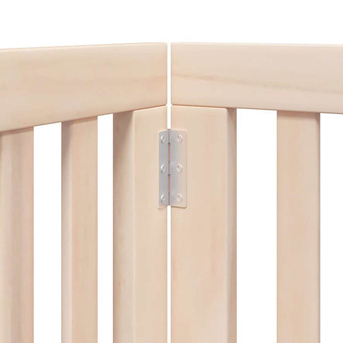 Cancelletto di sicurezza per cani cancelletto pieghevole a 12 pannelli in legno di pioppo marrone 02_0023163