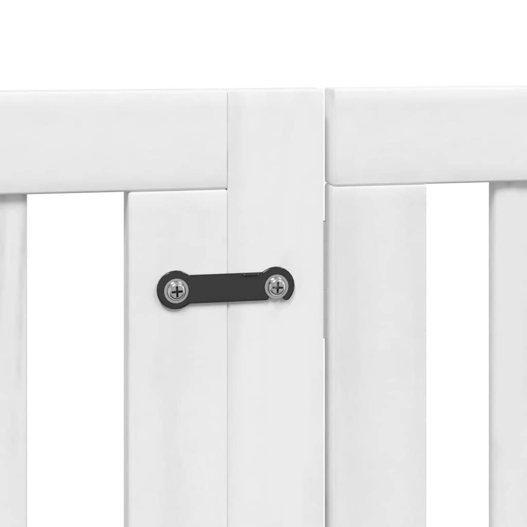 vidaXL Cancello Cani Porta Pieghevole Bianco 15 Pannelli 750 cm Pioppo