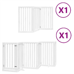 Cancello Cani Porta Pieghevole Bianco 9 Pannelli 450 cm Pioppo 3155650