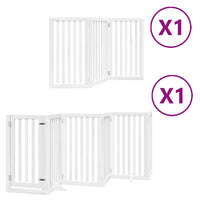 vidaXL Cancello Cani Porta Pieghevole Bianco 9 Pannelli 450 cm Pioppo