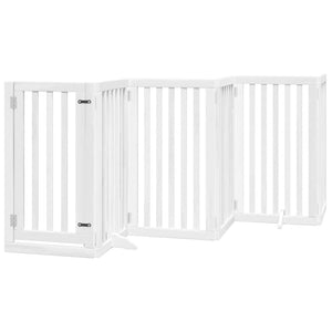 vidaXL Cancello Cani Porta Pieghevole Bianco 12 Pannelli 600 cm Pioppo