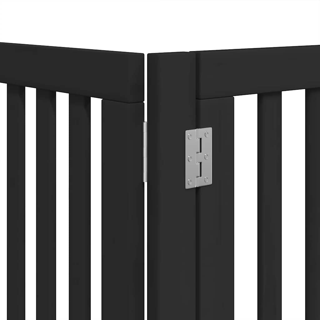 Cancello per Cani Porta Pieghevole Nero 9 Pannelli 450cm Pioppo 3155653