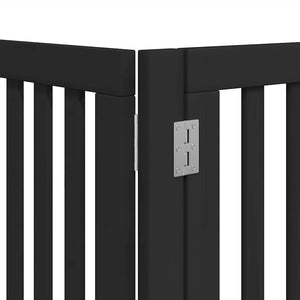 vidaXL Cancello per Cani Porta Pieghevole Nero 9 Pannelli 450cm Pioppo