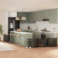 vidaXL Cancello per Cani Porta Pieghevole Nero 9 Pannelli 450cm Pioppo