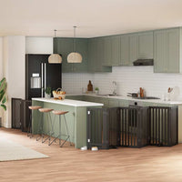 vidaXL Cancello per Cani Porta Pieghevole Nero 9 Pannelli 450cm Pioppo