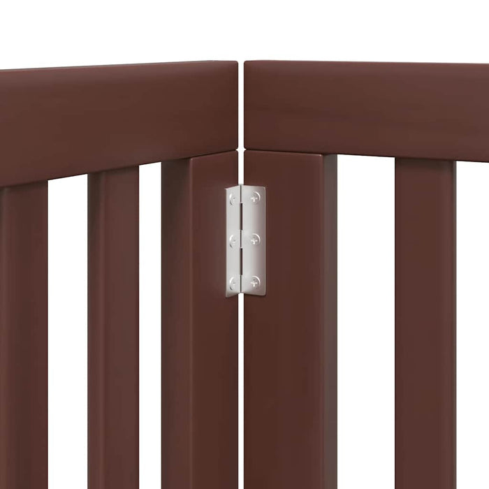 vidaXL Cancello Cani Porta Pieghevole Marrone 9 Pannelli 450cm Pioppo