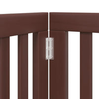 Cancello di sicurezza per cani animali domestici porta pieghevole 9 pannelli in legno di pioppo marrone 02_0023272