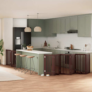 vidaXL Cancello Cani Porta Pieghevole Marrone 9 Pannelli 450cm Pioppo