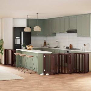 vidaXL Cancello Cani Porta Pieghevole Marrone 12 Pannelli 600cm Pioppo