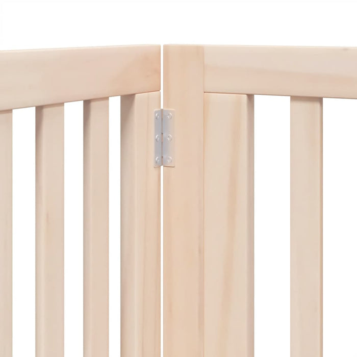 Cancelletto di sicurezza per cani cancelletto pieghevole a 8 pannelli in legno di pioppo marrone 02_0023252