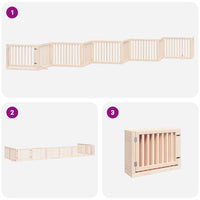 Cancelletto di sicurezza per cani pieghevole 10 pannelli in legno di pioppo marrone 02_0023106