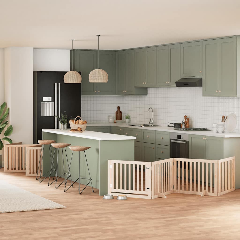 vidaXL Cancello per Cani Porta Pieghevole 10 Pannelli 800 cm in Pioppo