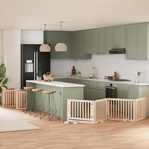 Cancello per Cani Porta Pieghevole 10 Pannelli 800 cm in Pioppo 3155667