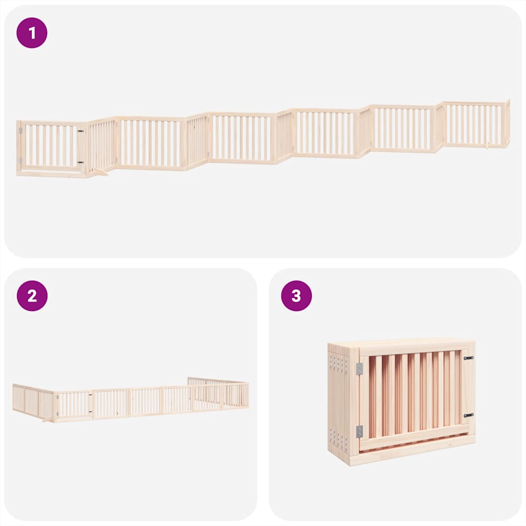 Cancello per Cani Porta Pieghevole 12 Pannelli 960 cm in Pioppo 3155668