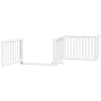 Cancello Cani Porta Pieghevole Bianco 6 Pannelli 480 cm Pioppo